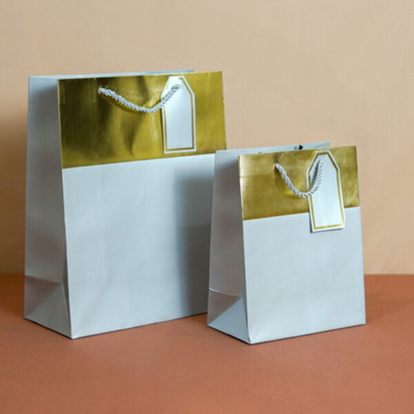 Paper Bag Emboss Emas Ulang Abu