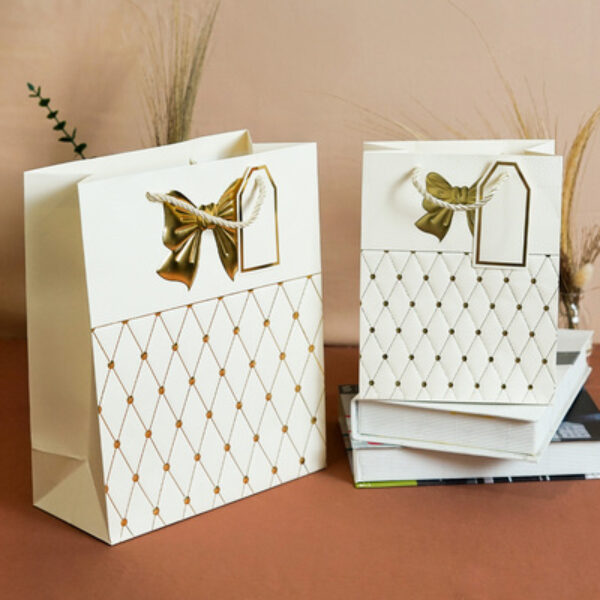 Paper Bag Emas Pita Emboss SS 2 Cream