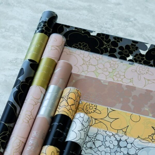 Flower Wrapping Motif Bunga Pink Emas