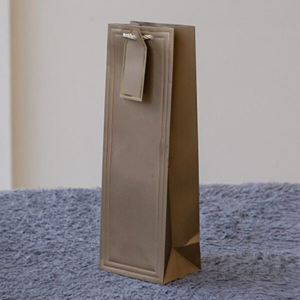 Paper Bag Botol Emboss Double List Emas