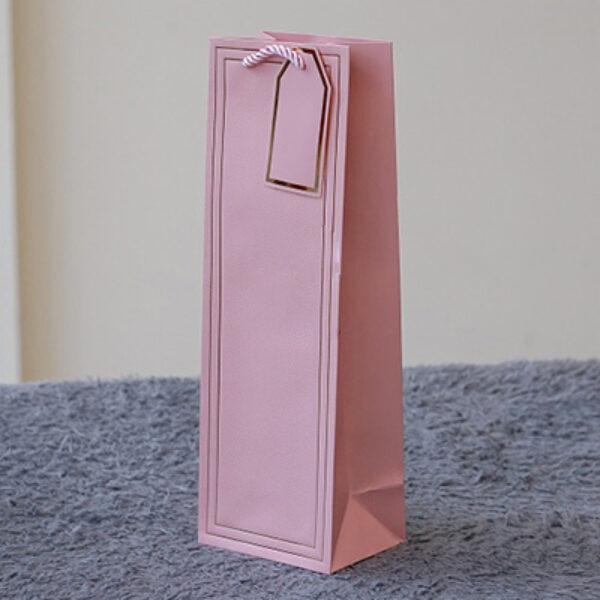 Paper Bag Botol Emboss Double List Pink
