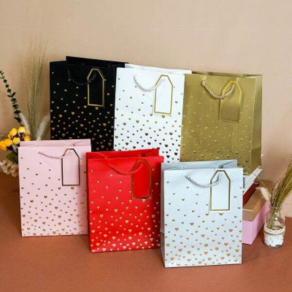 Paper Bag Love Polkadot Emboss SS 2 Putih