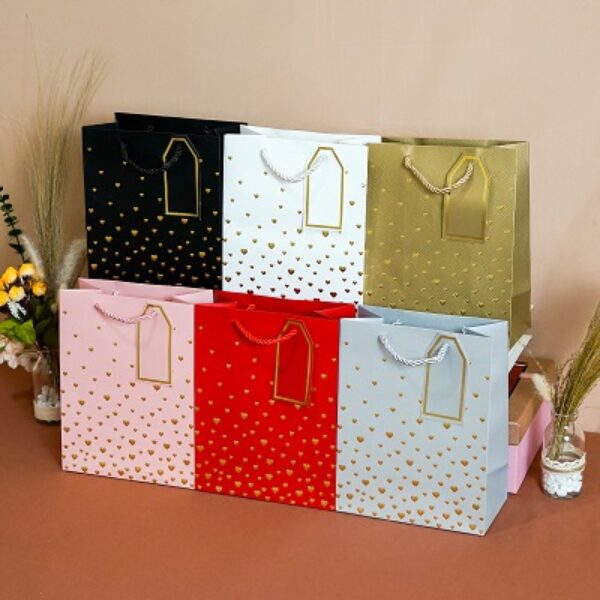 Paper Bag Love Polkadot Emboss SS 2 Hitam